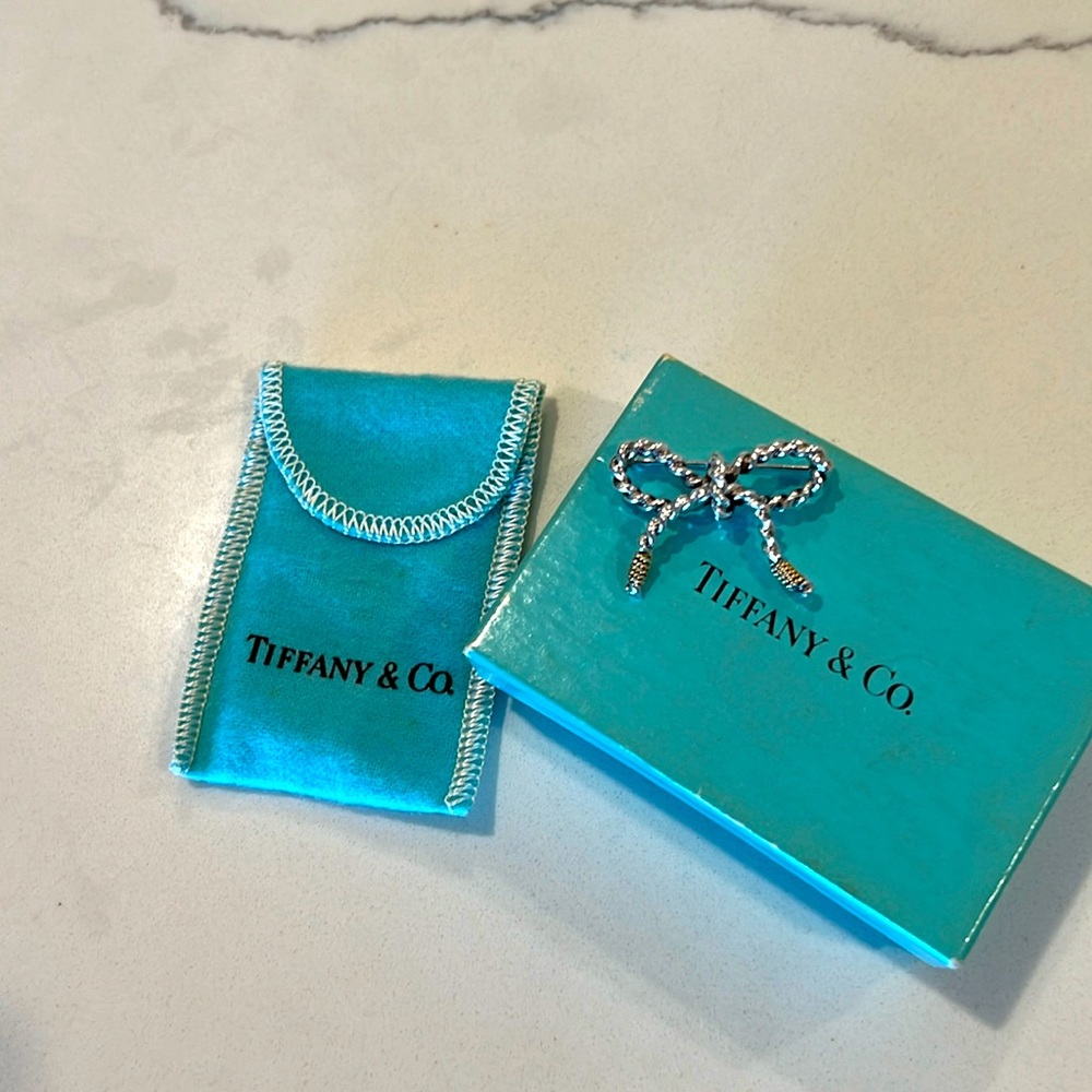 Authentic Tiffany Bow Brooches - Silver and 18K Gold classic and elegant